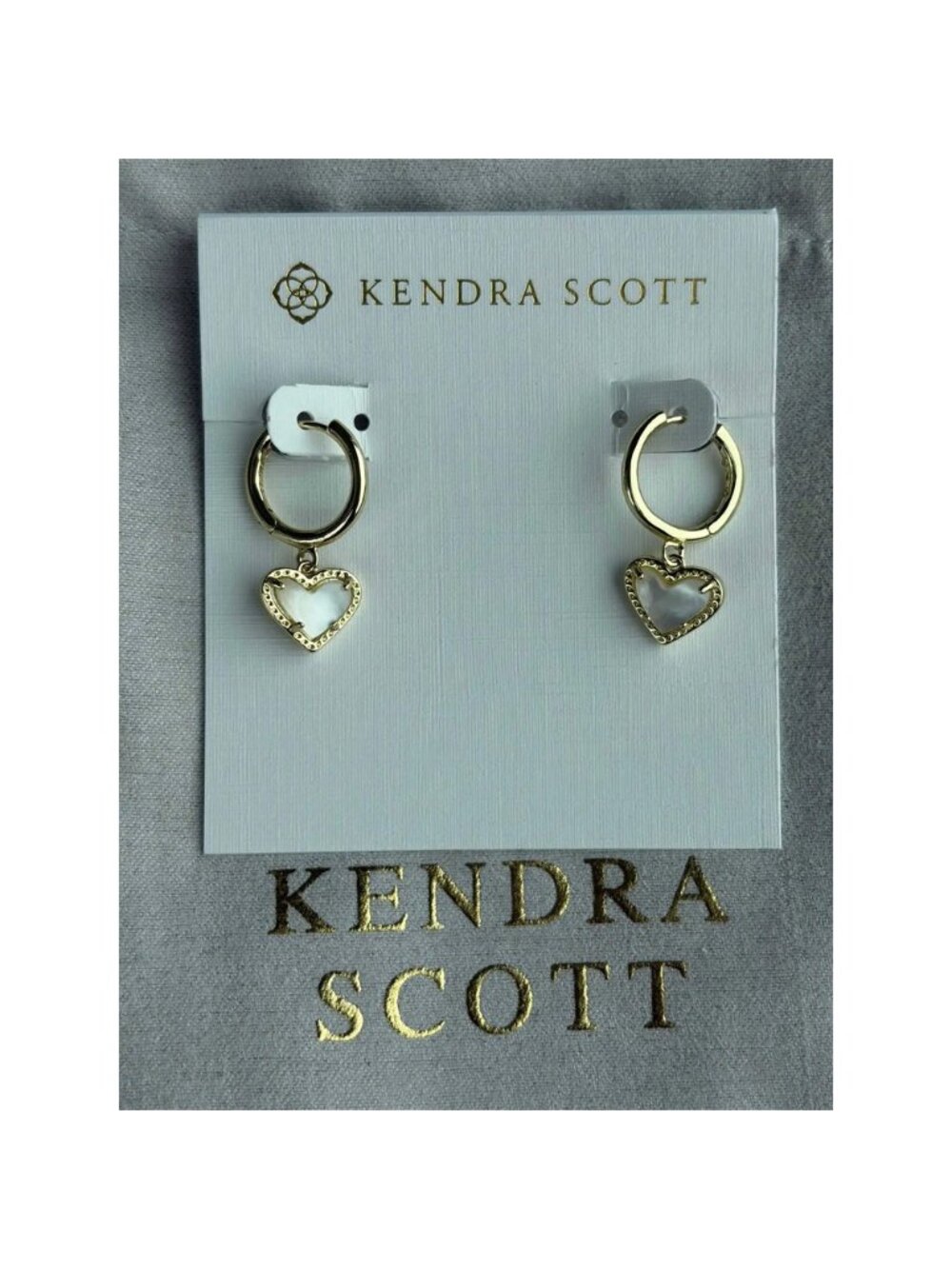 Kendra Scot White Heart Earrings